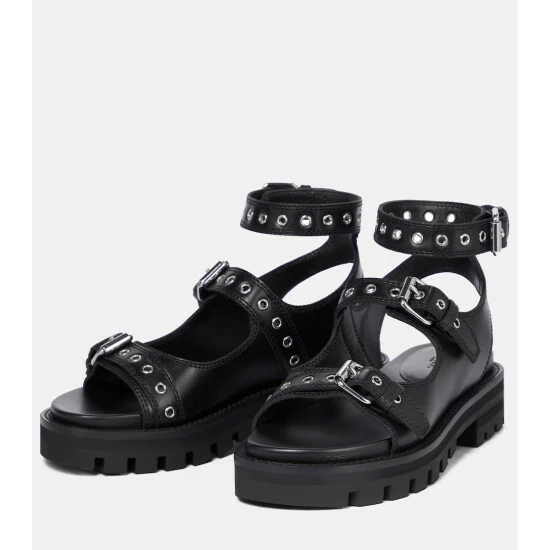 Alaïa Buckled Leather Sandals - Image 4