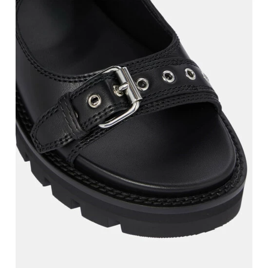 Alaïa Buckled Leather Sandals - Image 5