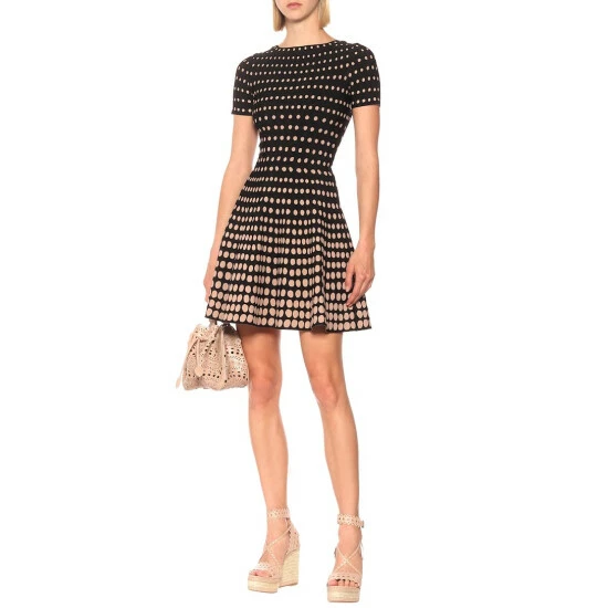 Alaïa Leather Wedge Espadrille Sandals