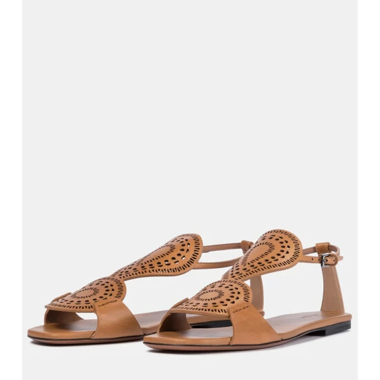 Alaïa Laser-cut Leather Sandals - Image 4