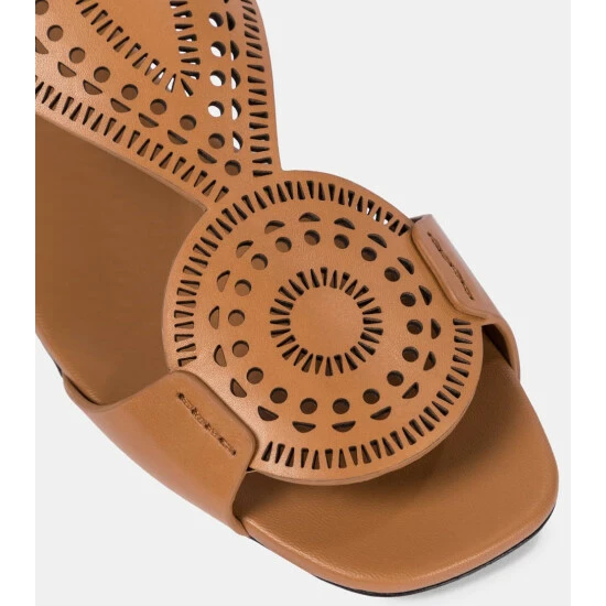 Alaïa Laser-cut Leather Sandals - Image 5