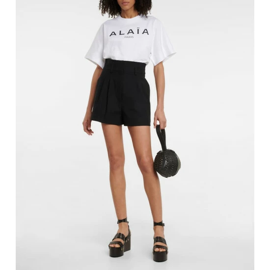 Alaïa High-rise Cotton Shorts