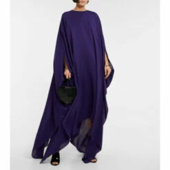 Alaïa Silk Georgette Kaftan Maxi Dress