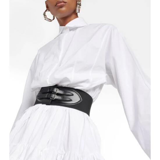 Alaïa Belted Cotton Poplin Shirt - Image 3