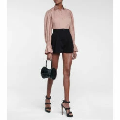 Alaïa High-rise Cotton Gabardine Shorts