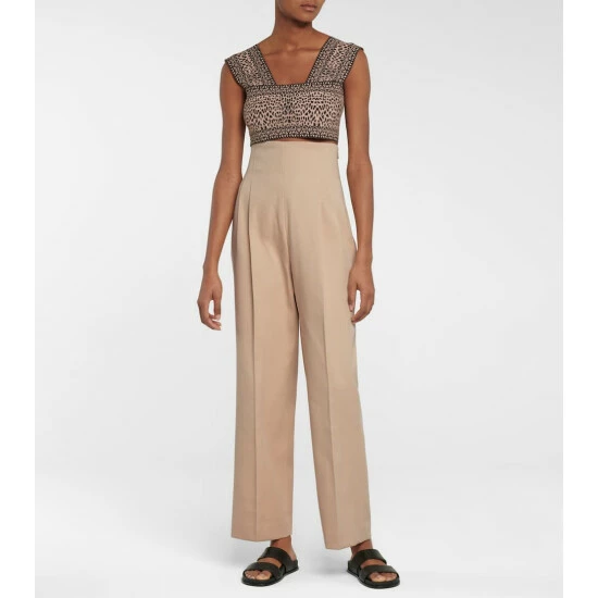 Alaïa High-rise Cotton Gabardine Pants