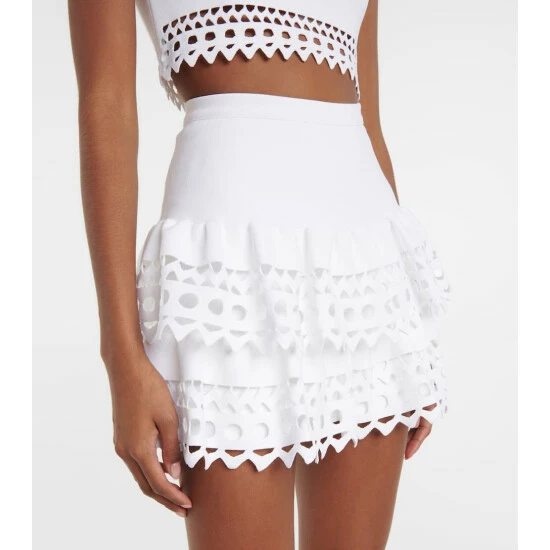 Alaïa Openwork Knit Miniskirt - Image 3