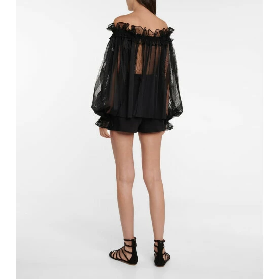 Alaïa Off-shoulder Mesh Blouse - Image 2