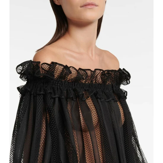 Alaïa Off-shoulder Mesh Blouse - Image 3