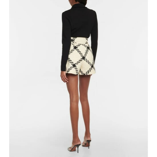Alaïa Checked Wool And Cotton Shorts - Image 2