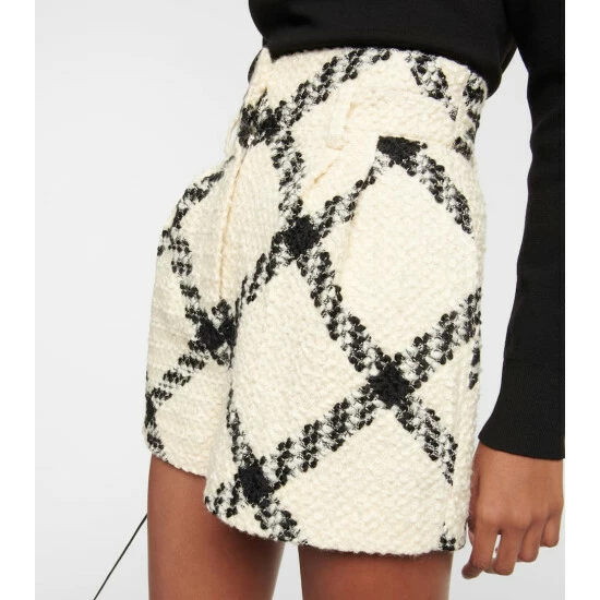 Alaïa Checked Wool And Cotton Shorts - Image 3