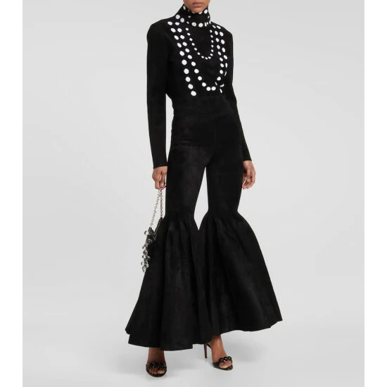 Alaïa Jacquard Velvet Chenille Bodysuit