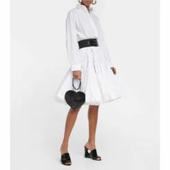 Alaïa Tiered Cotton Midi Skirt