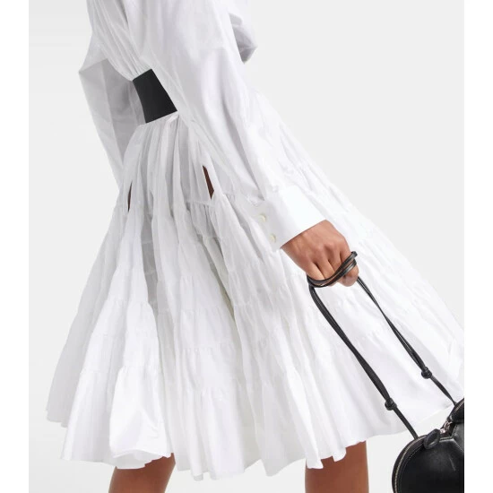 Alaïa Tiered Cotton Midi Skirt - Image 4