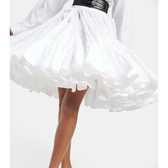 Alaïa Tiered Cotton Midi Skirt - Image 5