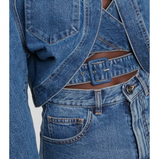 Alaïa Cropped Denim Jacket - Image 4