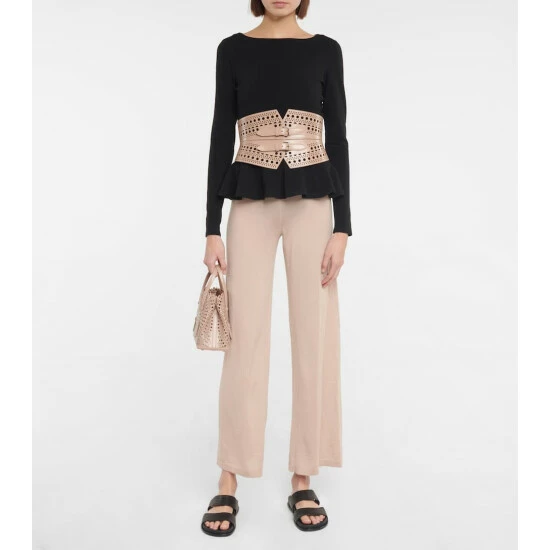 Alaïa Peplum Wool-blend Sweater