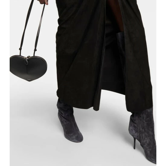 Alaïa Draped Leather Midi Skirt - Image 4