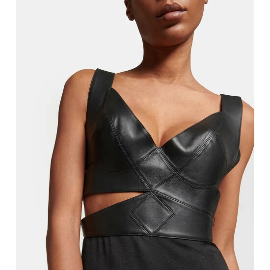 Alaïa Leather-trimmed Cutout Gown - Image 3