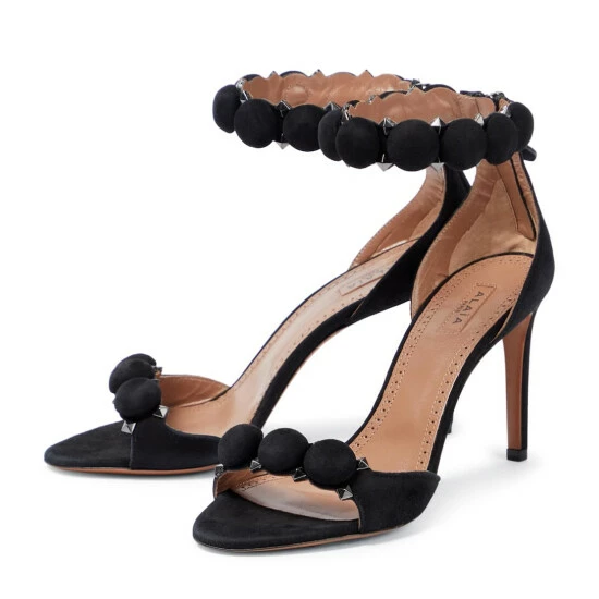 Alaïa La Bombe 90 Suede Sandals - Image 4
