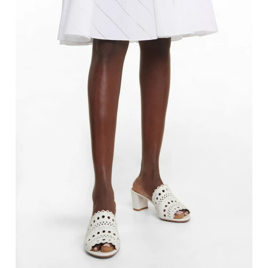 Alaïa Laser-cut Leather Sandals - Image 3