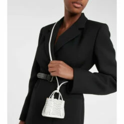 Alaïa Mina Mini Leather Crossbody Bag