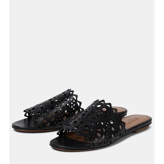 Alaïa Leather Sandals - Image 4
