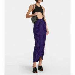 Alaïa Halter Neck Ruched Cotton Top