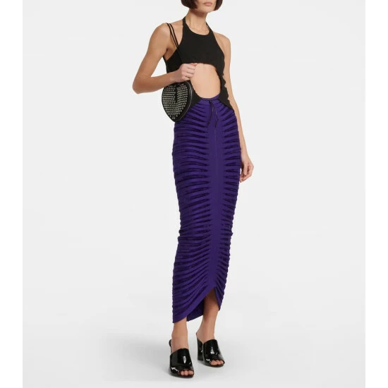 Alaïa Halter Neck Ruched Cotton Top