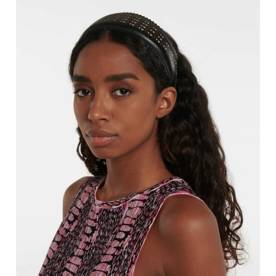 Alaïa Vienne Laser-cut Leather Headband