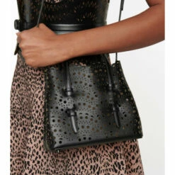 Alaïa Le Mina 20 Vienne Wave Leather Tote Bag