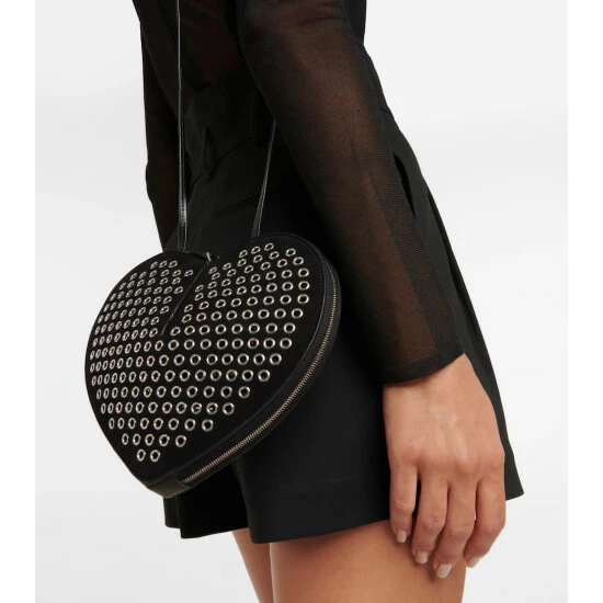 Alaïa Le Cœur Studded Leather Shoulder Bag