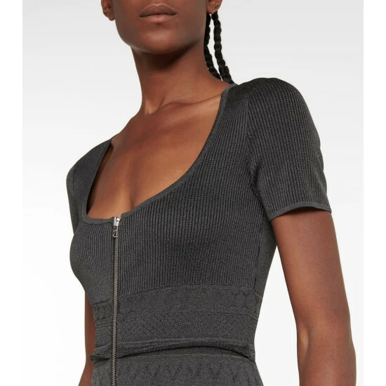 Alaïa Ruffled Knit Midi Dress - Image 3