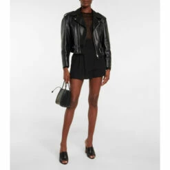 Alaïa Cropped Leather Biker Jacket