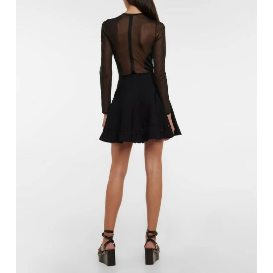 Alaïa Woven Cutout Miniskirt - Image 2