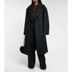 Alaïa Double-breasted Wool Long Peacoat