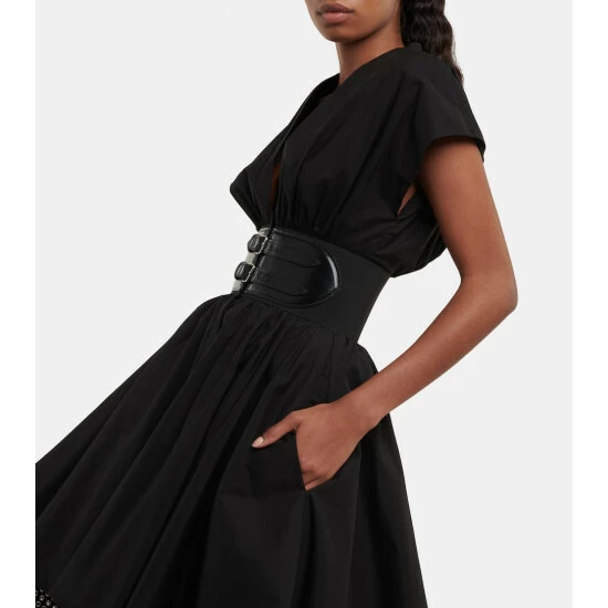 Alaïa Belted Cotton Poplin Minidress - Image 4
