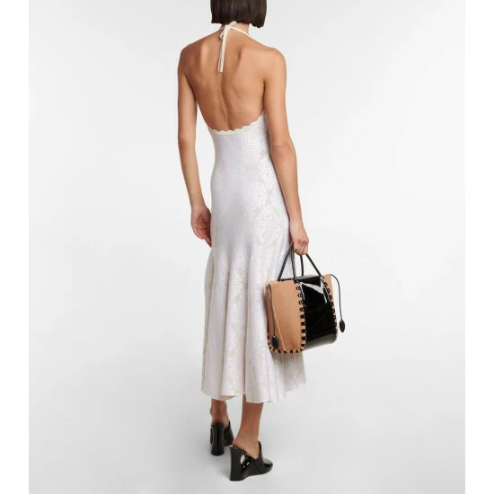 Alaïa Halter-neck Crêpe Midi Dress - Image 2