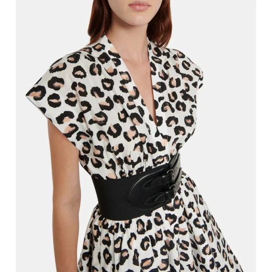 Alaïa Belted Printed Cotton Minidress - Image 3