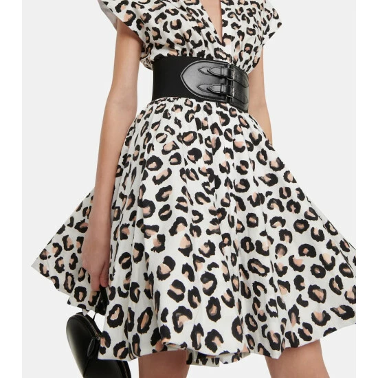 Alaïa Belted Printed Cotton Minidress - Image 4