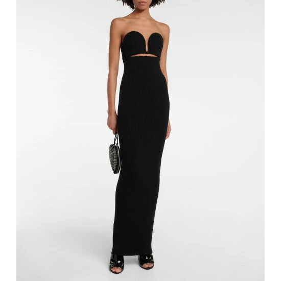 Alaïa Strapless Wool-blend Gown