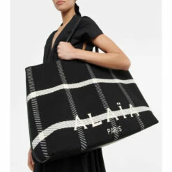 Alaïa Large Checked Tartan Tote Bag
