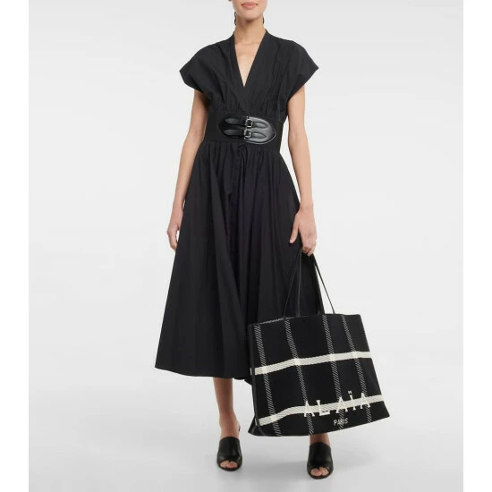 Alaïa Large Checked Tartan Tote Bag - Image 4