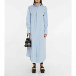 Alaïa Cutout Cotton Poplin Shirt Dress