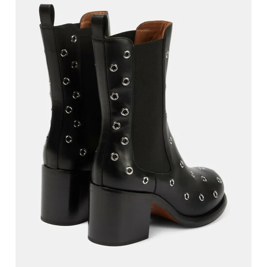 Alaïa Eyelet-embellished Leather Boots - Image 2