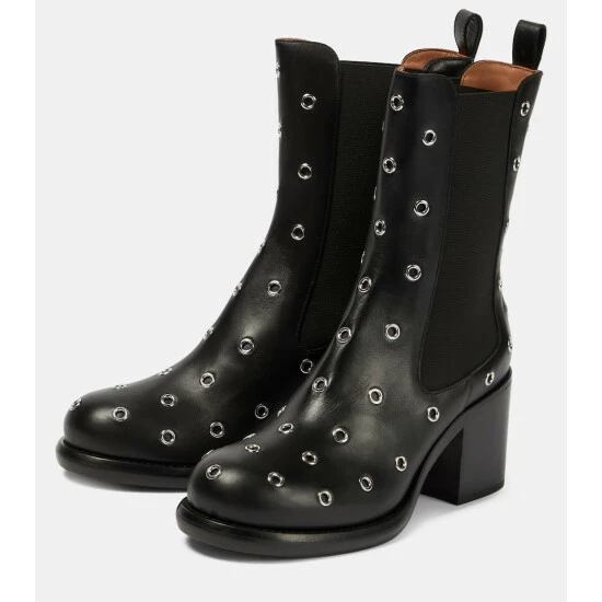 Alaïa Eyelet-embellished Leather Boots - Image 4