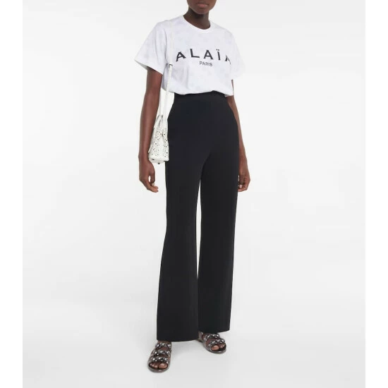 Alaïa Logo Cotton Jersey T-shirt