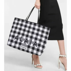 Alaïa Logo Checked Tote