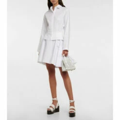 Alaïa Ruffled Cotton Poplin Miniskirt