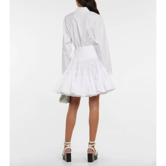 Alaïa Ruffled Cotton Poplin Miniskirt - Image 2